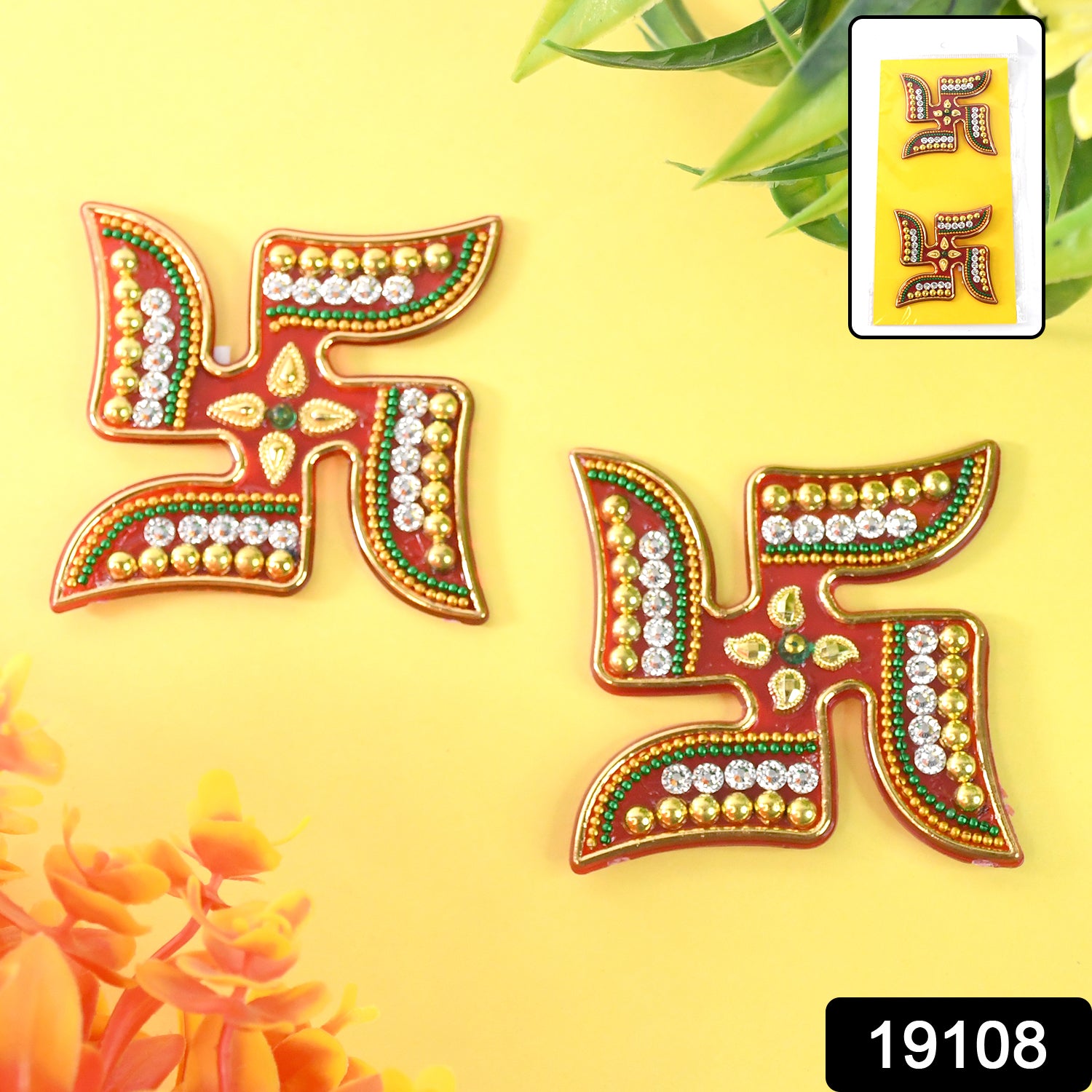 Decorative Swastik Sticker (2pc Set) Decorative Swastik Sticker (2pc Set)